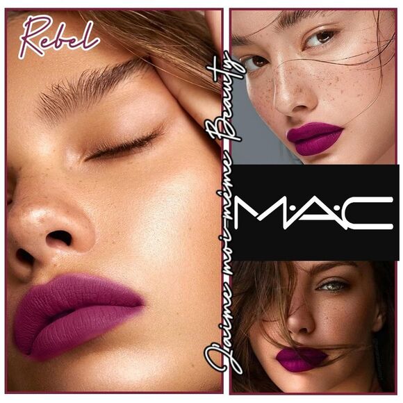 MAC Satin Lipstick in Rebel (Deep Bright Berry) - Picture 4 of 16